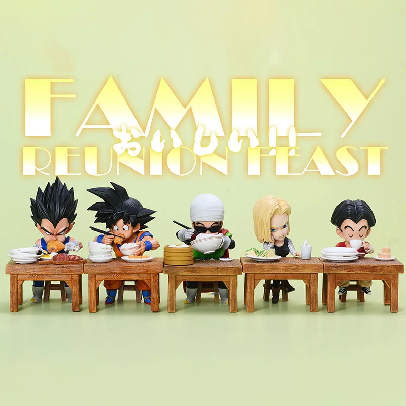 Dragon Ball Z Vegeta Figur Son Goku Son Gohan Krillin Android 18 Essen 8 cm PVC Action-figuren Sammlung Modell Spielzeug geschenke Image
