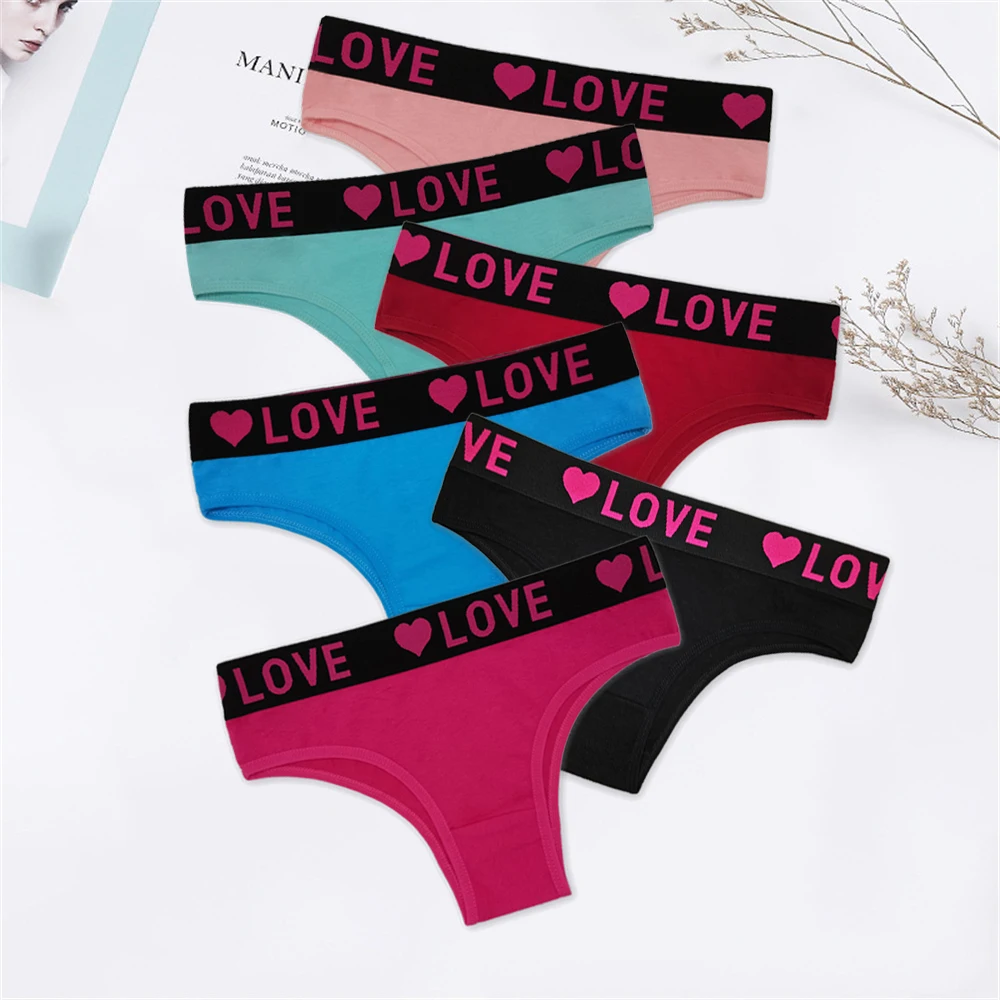 Damen unterwäsche Baumwoll höschen sexy Höschen weibliche Unterhosen einfarbige Höschen intim iert Frauen Dessous 6 teile/los Image