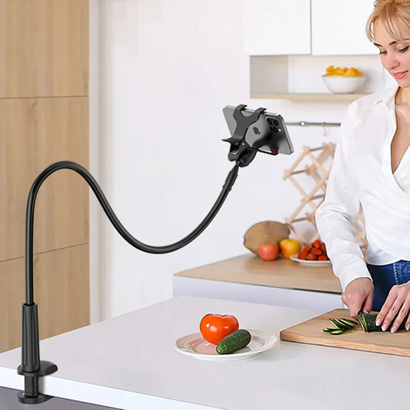 Telefonhalter Ständer Lazy Bracket Kopfstütze Bett 360 Flexible lange Arme Klemmhalterung für iPhone Samsung und 3,5 ~ 6,7 Zoll Gerät Image