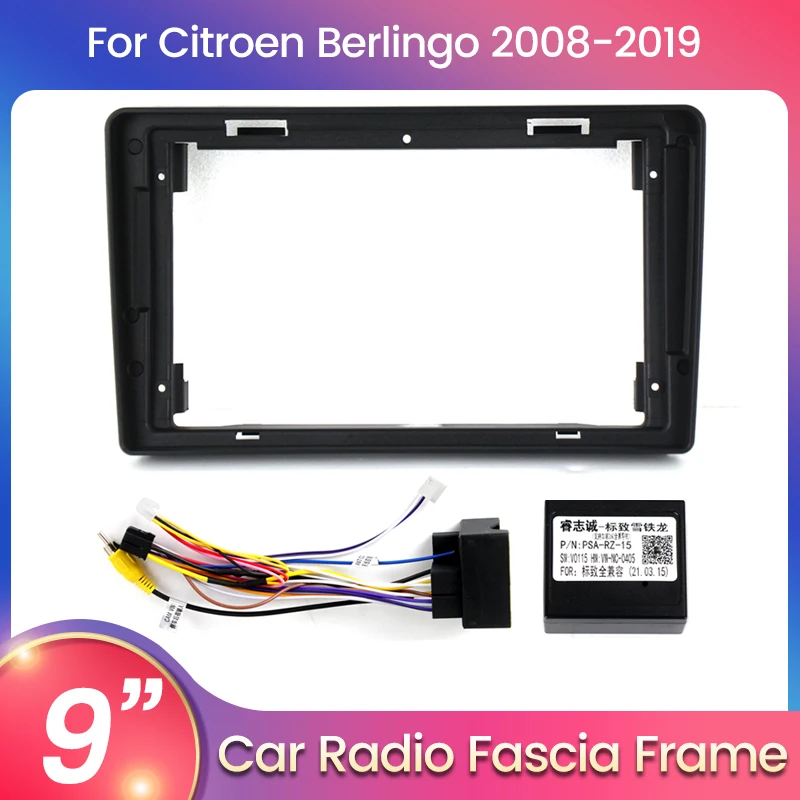Für Citroen Berlingo 2 B9 2008 2009 2010 2011 2012 2019 Auto DVD Head Unit Player 9 Zoll Rahmen Fascia Adapter Canbus Box Decoder