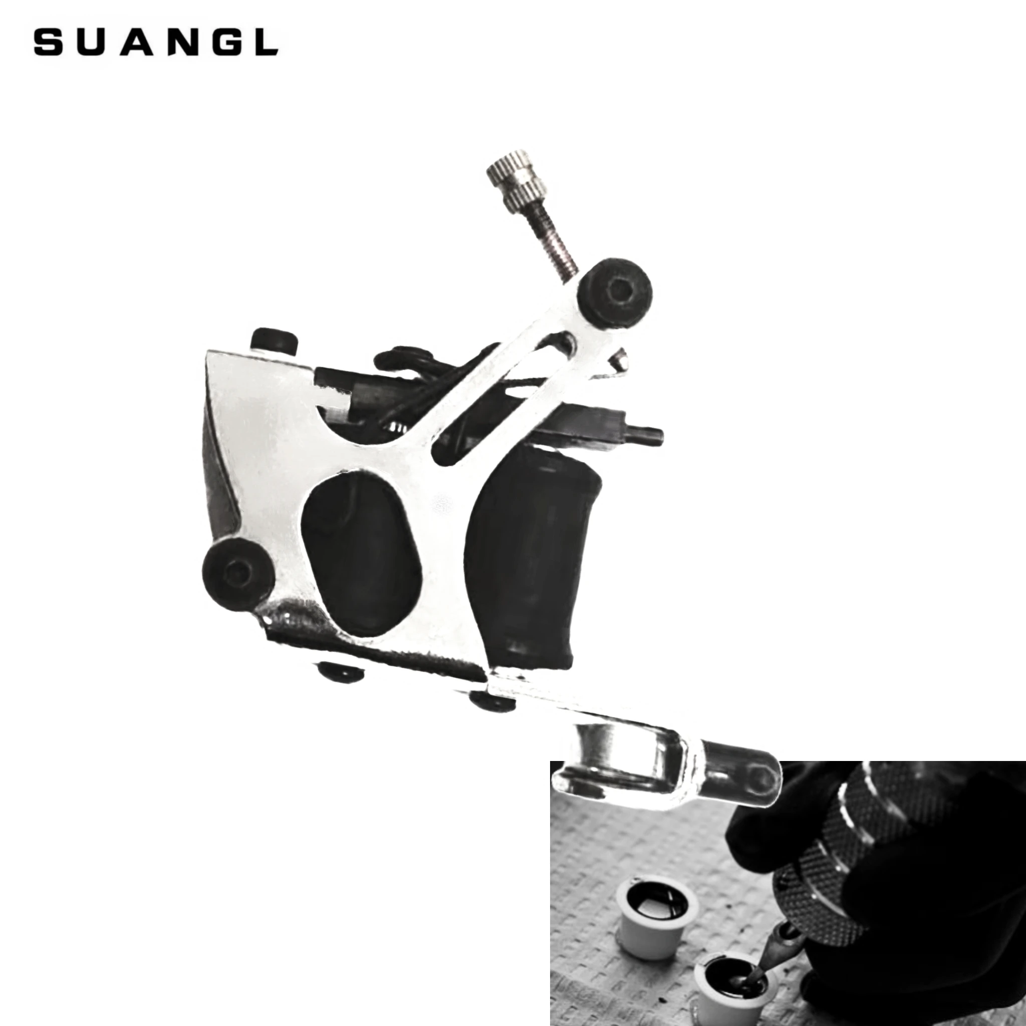 1pc Silbers pule Tattoo-Maschine, Legierung maschine für permanente Tätowierung und Färbung, Tattoo-Zubehör für Künstler und Anfänger Image