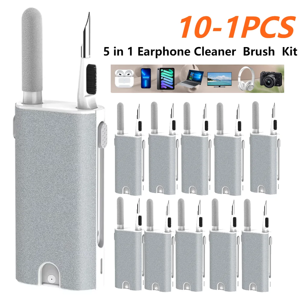 5-in-1-Kopfhörer-Reinigungsbürsten-Set, Kamera, Telefon, Tablet, Laptop, TV, Bildschirmreinigungswerkzeuge, Headset-Reinigungsstift für Airpod Pro 3 2 1 Image