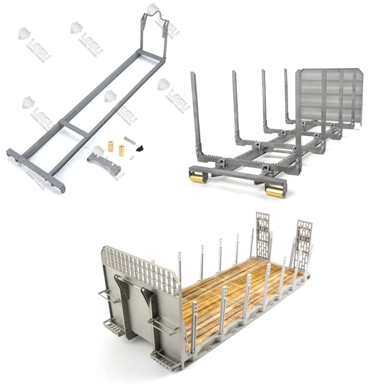 Metall Anhänger Gepäckträger Flache Bett Rampe Teile Für Lesu 1/14 Mann 8*8 Roll On/Off Rc kipper Lkw Diy Spielzeug Modell
