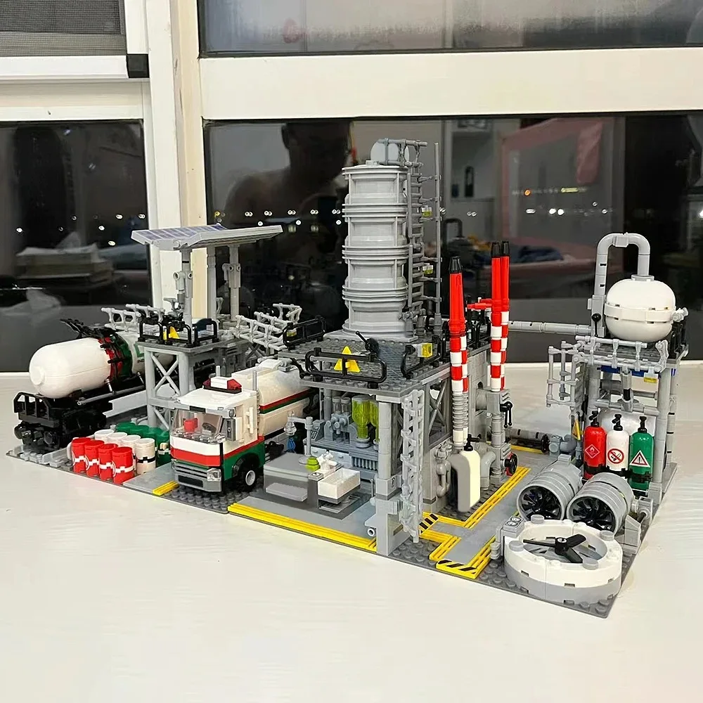 Chemische Anlage Labor Erdgas Lagerung Cente Transport Laden Station Ziegel Modell Bausteine Idee Spielzeug Für Kind Geschenk Image