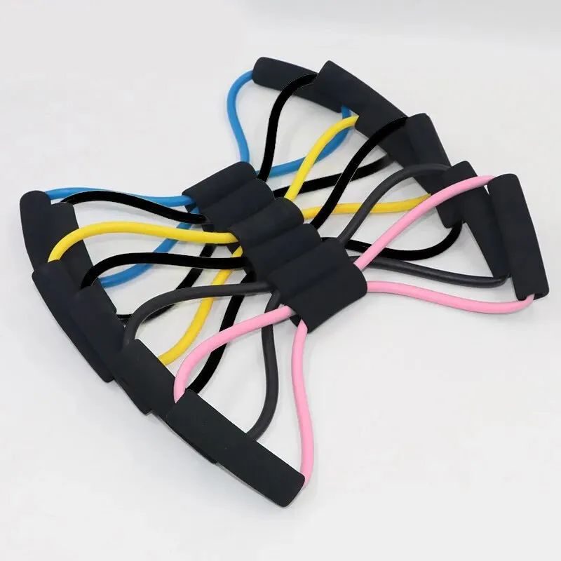 1 Pc 8-förmigen Spannung Seil Hilfs Haushalt Elastische Band mit Griffen Training Ausrüstung Für Bein Oberschenkel Arm kraft Training Image