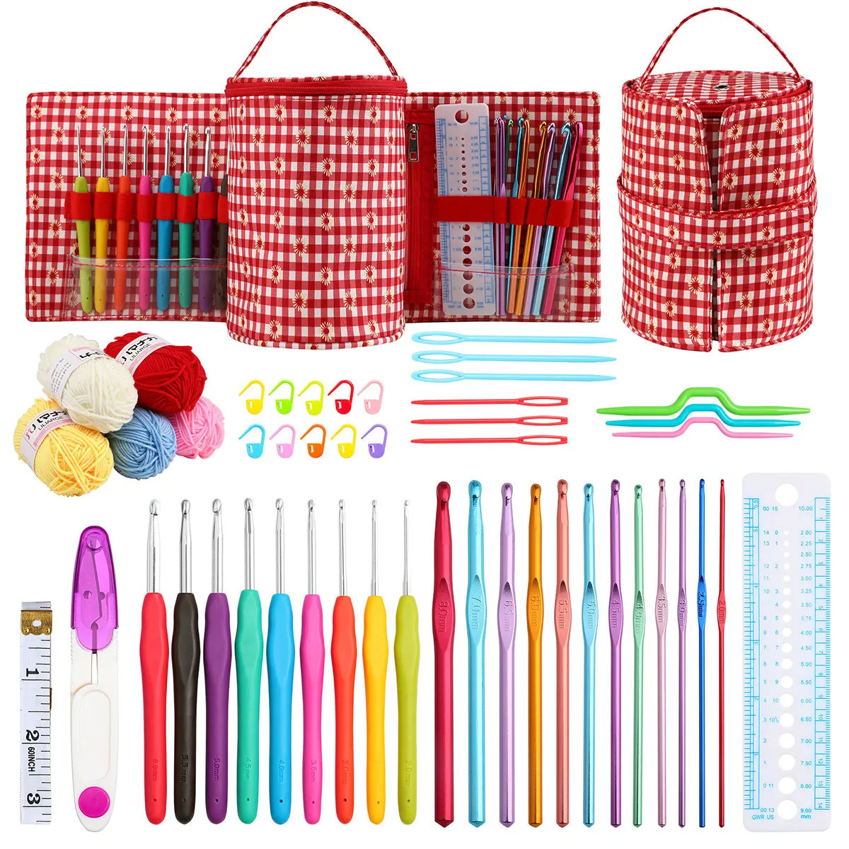 4-Farben-Häkelset DIY hand gewebtes Garn Häkel komponenten set abnehmbare Hand Anfänger Häkel material Tasche Image