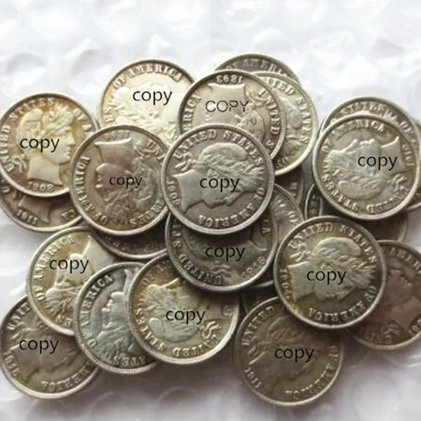 UNS EINE Reihe Von (1892-1916)P/S/O 65PCS Barber Dime Silber Überzogene Kopie Münze Image