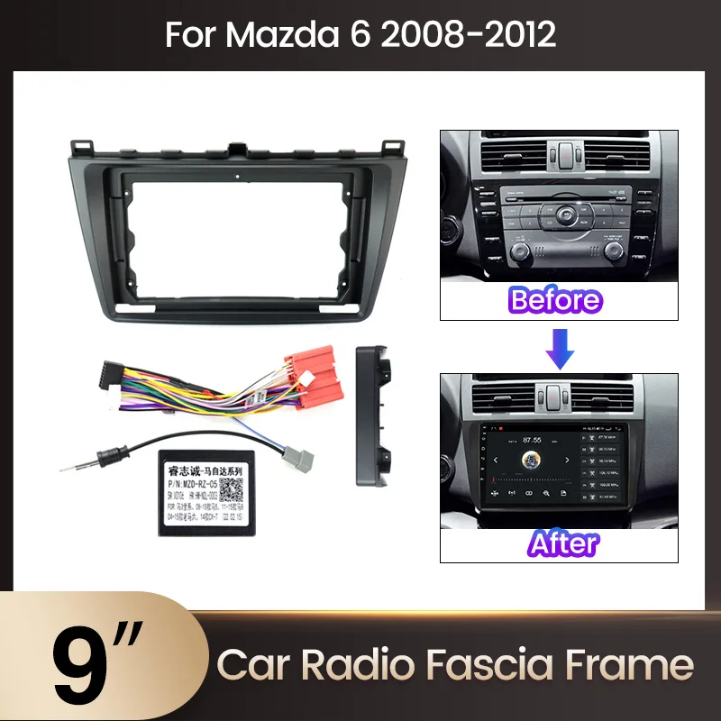 Für Mazda 6 2008-2012 9 Zoll Android Auto Radio Android Stereo MP5 Player Gehäuse Rahmen 2 Din Kopf einheit Fascia Dash Board Abdeckung Image