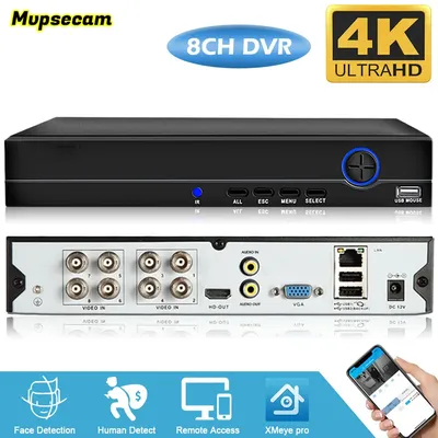 6 in1 8 kanal hybrid dvr ultra hoch auflösender video recorder für analoge ahd kamera 8mp 5mp kameras video überwachung dvr xmeye