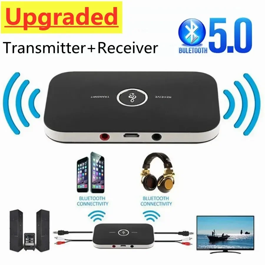 Upgrade Bluetooth 5,0 Audio Sender Empfänger RCA 3,5mm Aux Jack USB Dongle Musik Wireless Adapter für Auto PC TV Kopfhörer Image