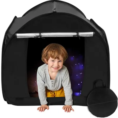 Sensorisches Zelt, faltbares Pop-Up-Zelt, tragbar, Oxford-Stoff, schwarz, für Kinder, Innenzelt für autistische Kinder, hilft, den Fokus zu verbessern