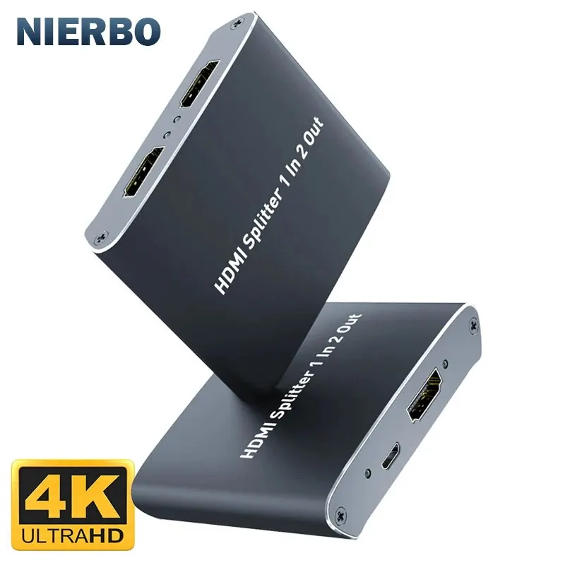 1 in 2 Out HDMI 4K HDMI Splitter Splitter für Dual-Monitore Duplikat Spiegel 1x2 Splitter 1 bis 2 Verstärker für Full HD Image