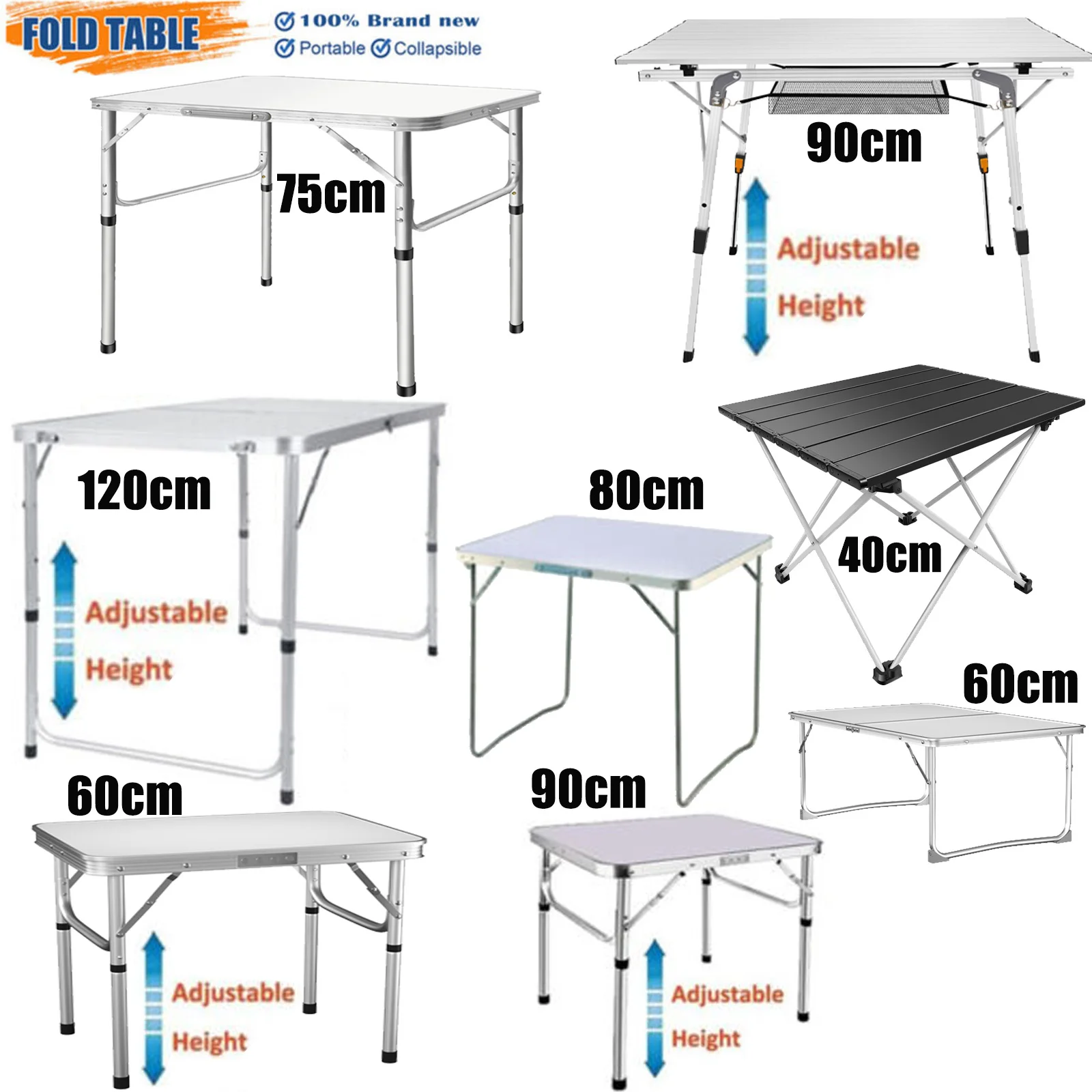 DayPlus Klapptisch, robust, für Garten, Party, Picknick, Bock, drinnen und draußen, Camping, Catering, Camping, Picknick, Grillen, Partytisch