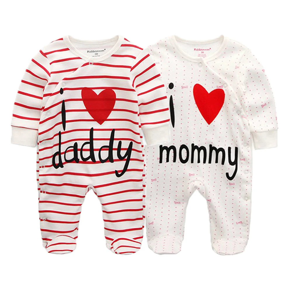 Kiddiezoom 2 Teile/los Unisex 0-12Months Cartoon Langarm Baby Jungen Mädchen Strampler 100% Baumwolle Weiche Neugeborenen Overall Säuglings Kleidung Image