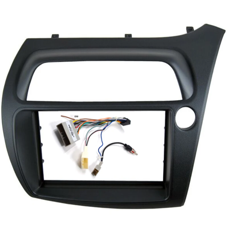 Für Honda Civic Double Din Fascia Radio Dvd Stereo Cd Panel Dash Montage Installation Trim Kit Gesicht Rahmen Lünette mit Draht Harne Image