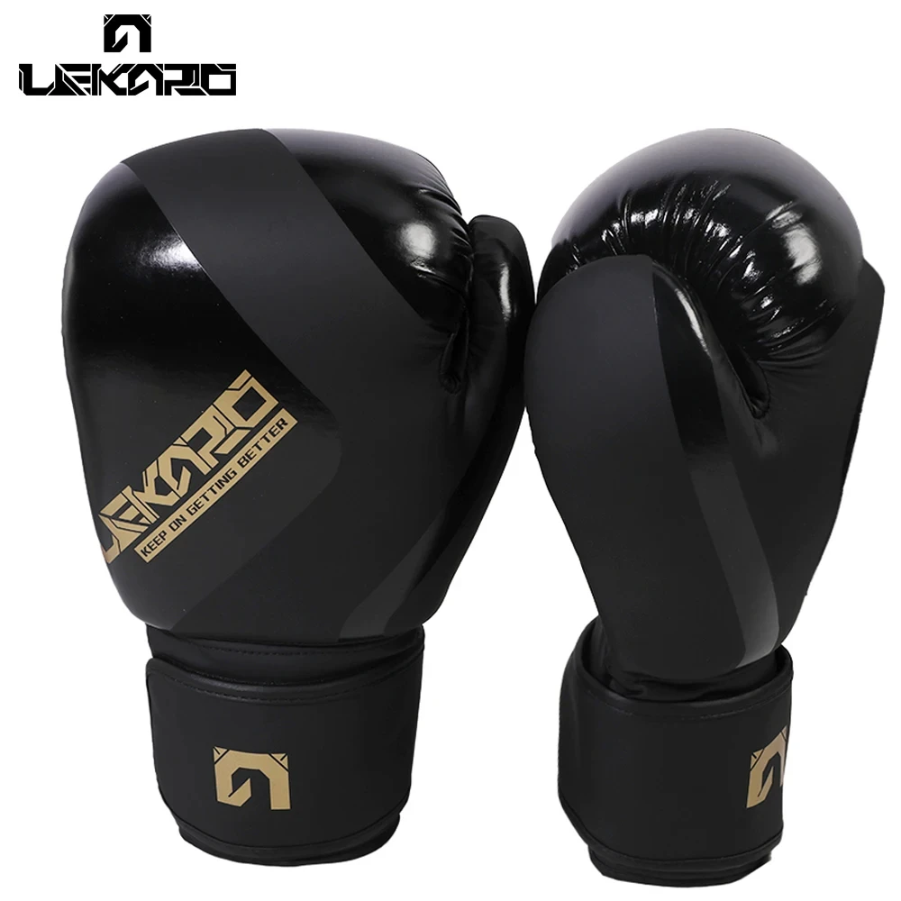 Erwachsene Professionelle 12oz Boxtrainingshandschuhe Pu Elastische Boxhandschuhe Muay Thai Sanda Kampfhandschuhe Für Männer Und Frauen Lekaro Image
