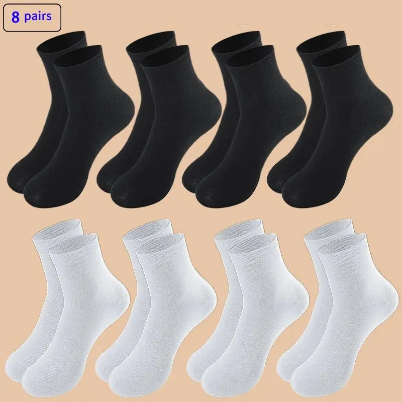 8 Paar Herren-Sportsocken für Herbst und Winter für den Sommer, lässig, schweißabsorbierend, bequem, leicht und atmungsaktiv Image