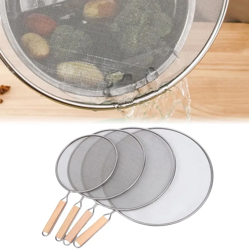 1PC Kochen Braten Edelstahl Anti Splatter Schutz Öl Net Fett Splatter Bildschirm Pan Mesh Schutz Bildschirm Splash Abdeckung 2024 Image