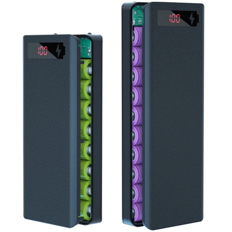 8/10*18650 Power Bank Batterie Box Halter Tragbare Dual USB Typ C Lade Shell für iPhone Xiaomi Huawei 18650 Batterie Fällen Image