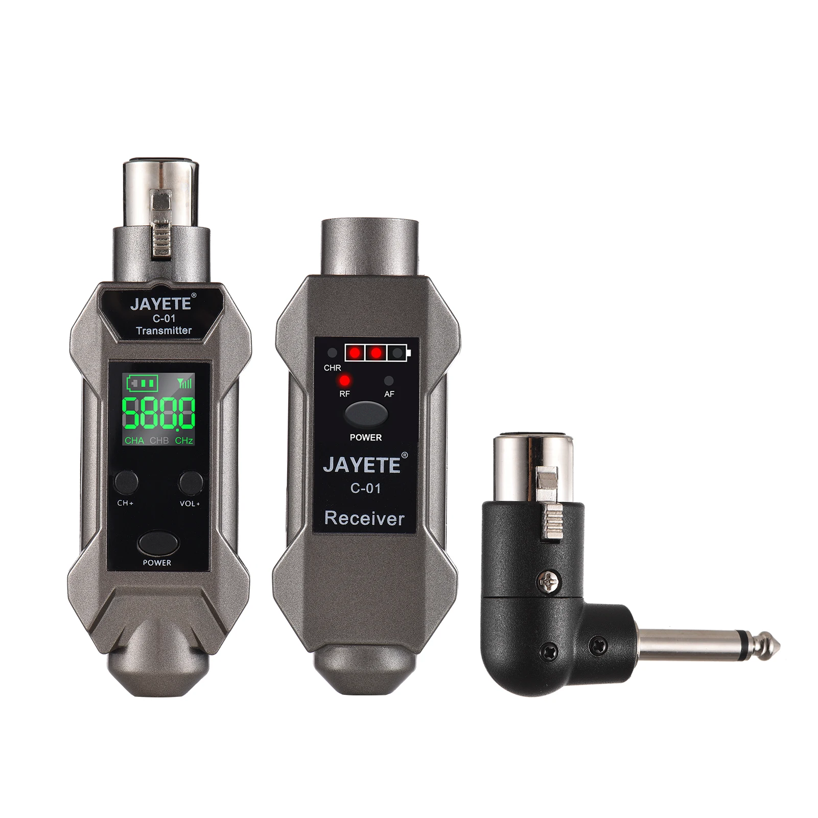 Uhf verdrahtet zu drahtlosem Mikrofon konverter Sender Empfänger 500 ~ 980MHz Empfangs übertragung mit 48V Phantoms peisung 30 ~ 50m Image