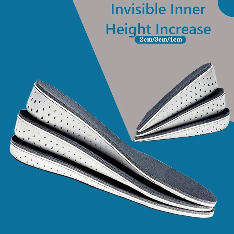 Höhe Erhöhen Einlegesohle Männer Frauen Memory Foam Ferse Hebe Einsatz Sneaker Unsichtbare Fuß Pads Stoßdämpfende Atmungsaktive Kissen Image