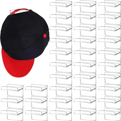 10/8/5pcs Clear Minimalist Hat Rack Adhesive Hat Hooks for Wall No Drilling Hat Holder Hat Display Strong Hat Hanger