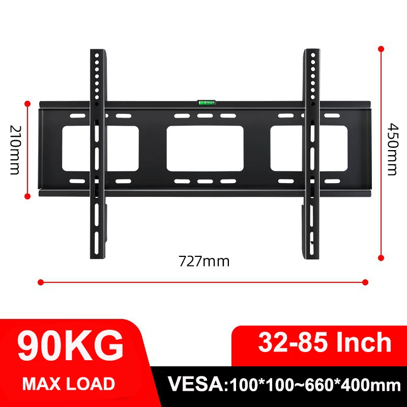 TV-Rack Wandbehang Universal-TV-Ständer integriertes Rack Display Rack für die meisten 32-85 Zoll Vesa x mm lbs Lade kapazität