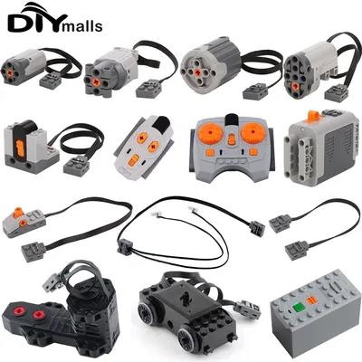 MOC Technische Teile Power Functions Servomotor Fernbedienung Batteriekasten SwitchLight Set IR Image