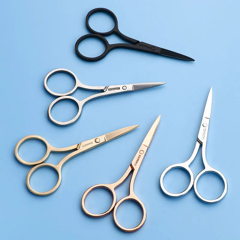 Nähen Werkzeug Edelstahl Augenbraue Schere Make-Up Wimpern Trimmer Gesichts Haar Remover Schneider Schere Gewinde Stoff Cutter Image