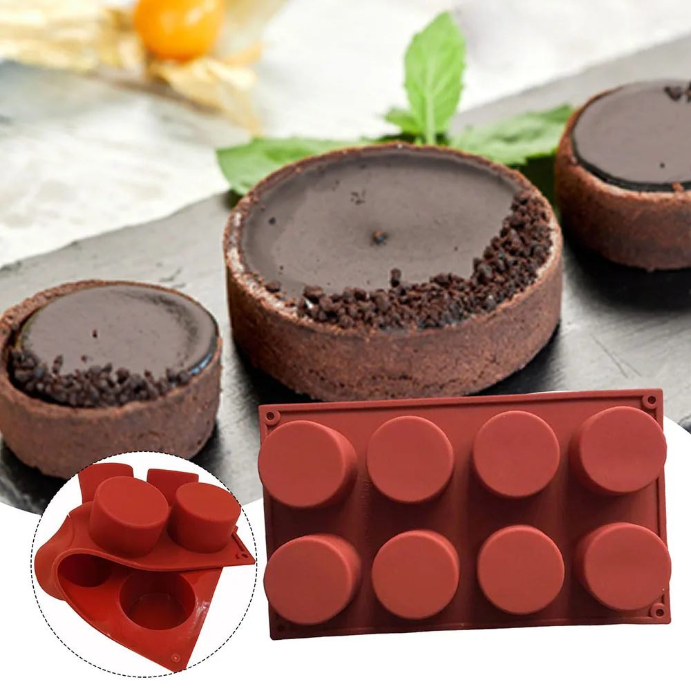 8 loch Silikon Kuchen Form Tablett Pfannen Runde Backform Küche Silikon Antihaft Backformen Wiederverwendbare Kuchen Formen Backen Werkzeuge Image