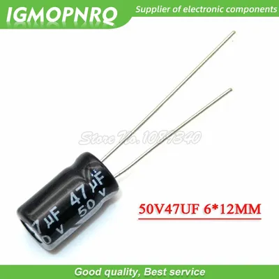 100 Stück 50V 47uf 6*12 6x12mm 47uf Dip Aluminium Elektrolyt kondensatoren neues Original versand kostenfrei Image