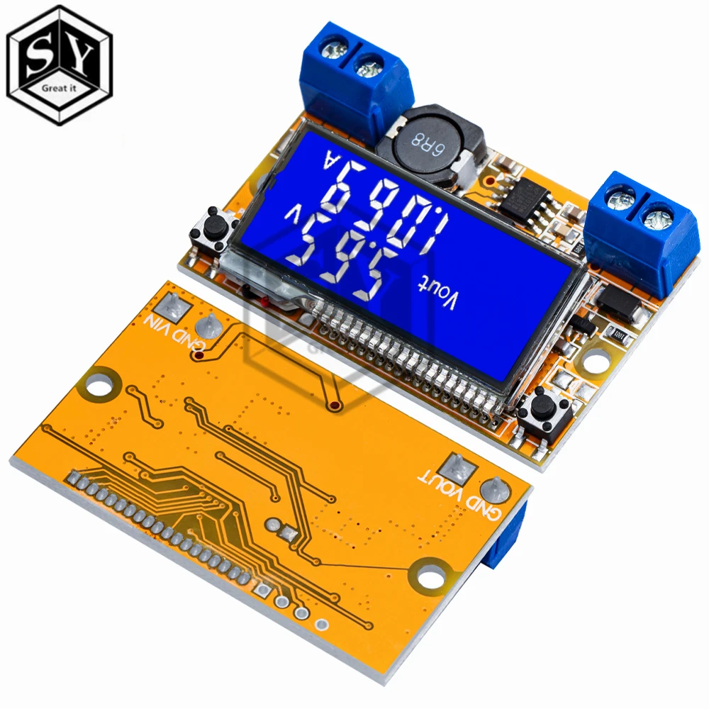 1 Stück Dual-Display DC DC 5-23V bis 0-16,5 V 3a max Step-Down-Strom versorgung Buck-Wandler einstellbarer LCD-Step-Down-Spannungs regler Image