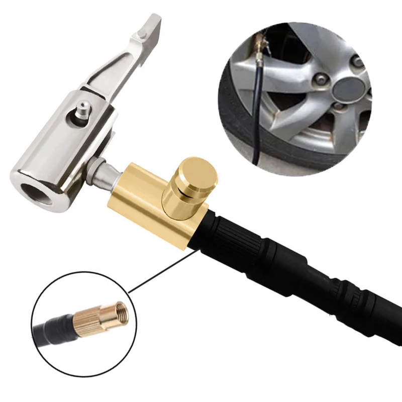 Auto aufblasbare Pumpe Gewinde anschluss Motorrad Reifen ventil Pumpen düse entleerte Klemme Luftfutter Inflator Autore parat ur werkzeuge Image