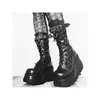 Frauen hohe Stiefel Cosplay Mid-Calf Stiefel hohe Plattform Keile Stiefel 2023 Herbst Winter neue Designer Gothic Schuhe für Frauen Botas