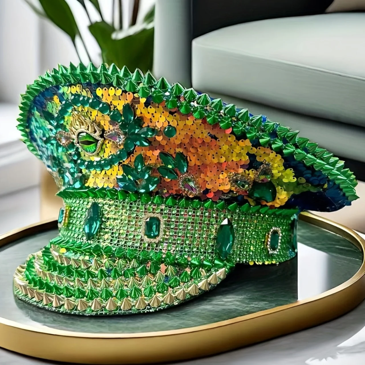 Festival Kapitän Hut Maskerade Pailletten Strass Steampunk Militär Hut Frauen Männer Patrick's Day Musik Festival Unisex Hochzeit Image