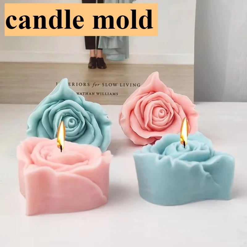 3D Herz Blume Silikon Kerze Form Diy Liebe Blume Seife Gips Handwerk Harz Casting Formen Handgemachte Schokolade Kuchen Backen Werkzeuge Image