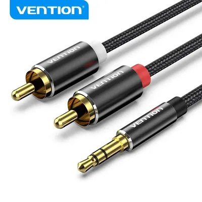 Vention RCA-Kabel 3,5 mm auf 2 RCA-Splitter RCA-Buchse 3,5 Kabel RCA-Audiokabel für Smartphone-Verstärker Heimkino AUX-Kabel RCA Image