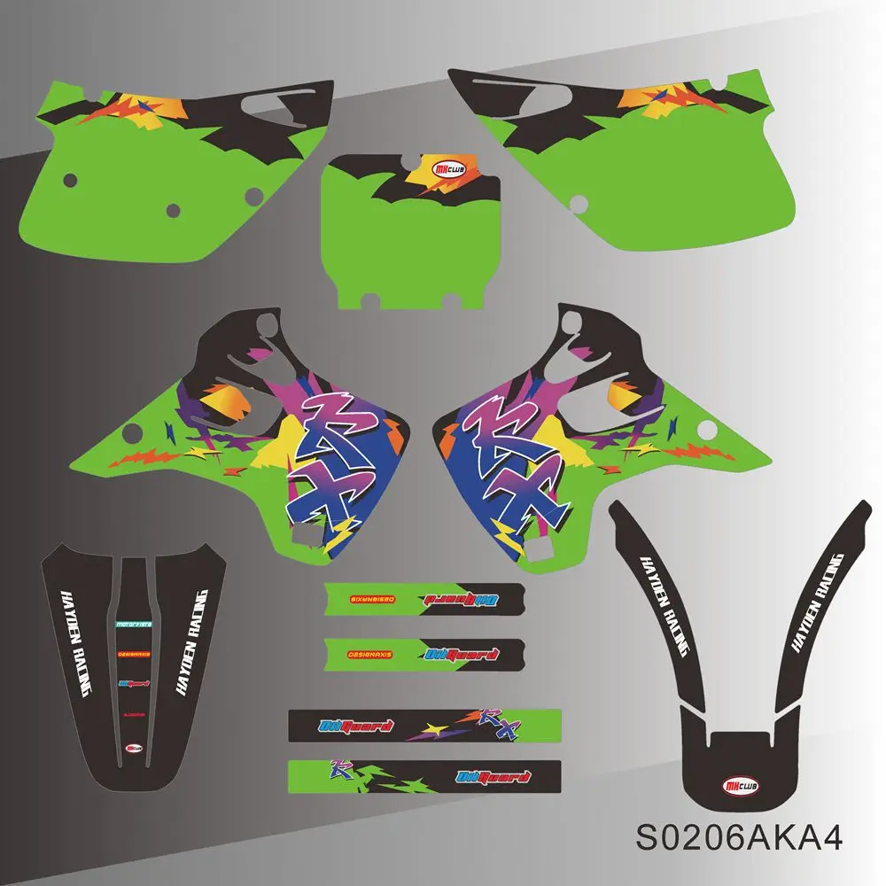 Vollständige Grafik-Aufkleber, Motorrad-Hintergrund, benutzerdefinierter Nummernname für KAWASAKI KX125 KX250 KX125 KX250 1992 1993 Image