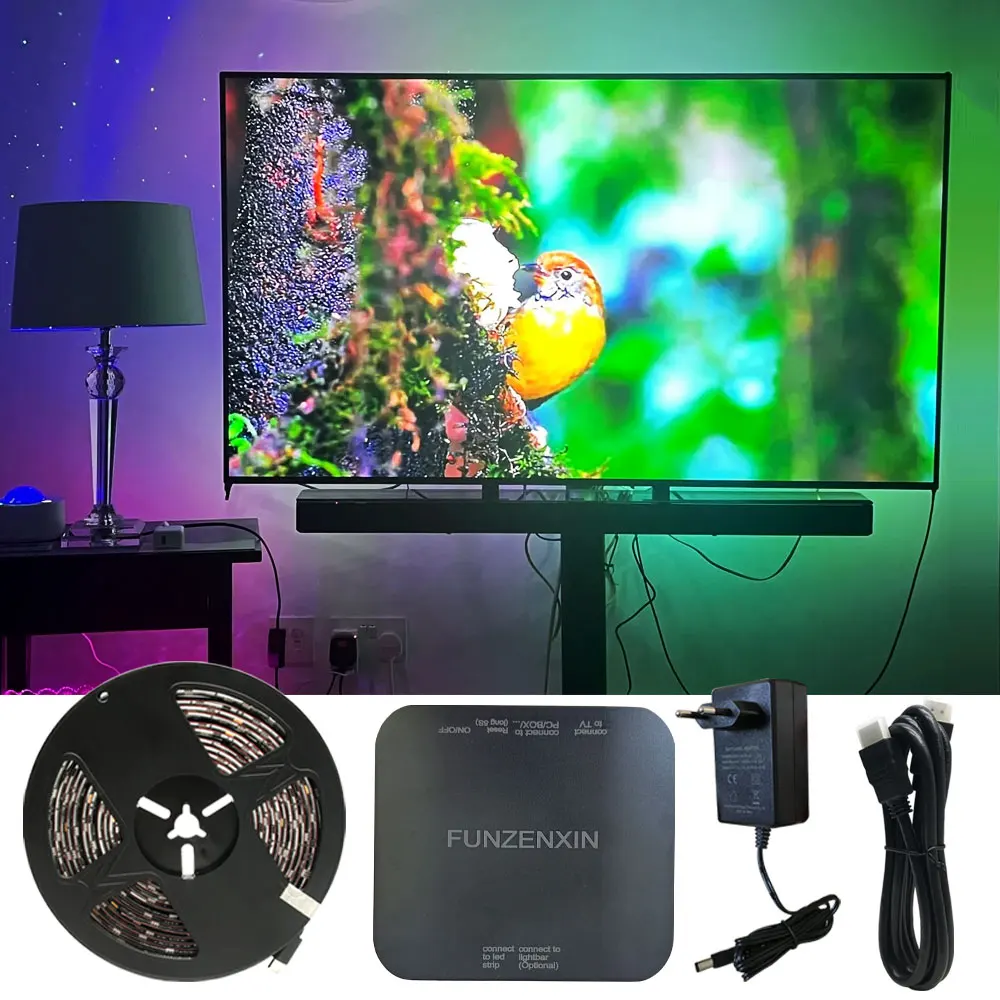 Ambient TV Led-hintergrundbeleuchtung HDMI 2,0 Gerät Sync Box Smart Licht Bar Streifen WS2811 5050 RGBIC Für 24-85 Zoll 4K TV Video PS4 XBOX Image