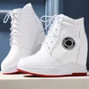 Plus Größe Schuhe Frauen Große Größe 42 43 44 45 46 Echtes Leder Keile High Heel Plattform Pumpen Weibliche High Top Mode Turnschuhe