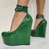 Zhima Frauen Plattform Keile Pumps runde Zehen High Heels Sandalen Höhe erhöhen Party Prom Damen Schuhe Frau Größe 41 52