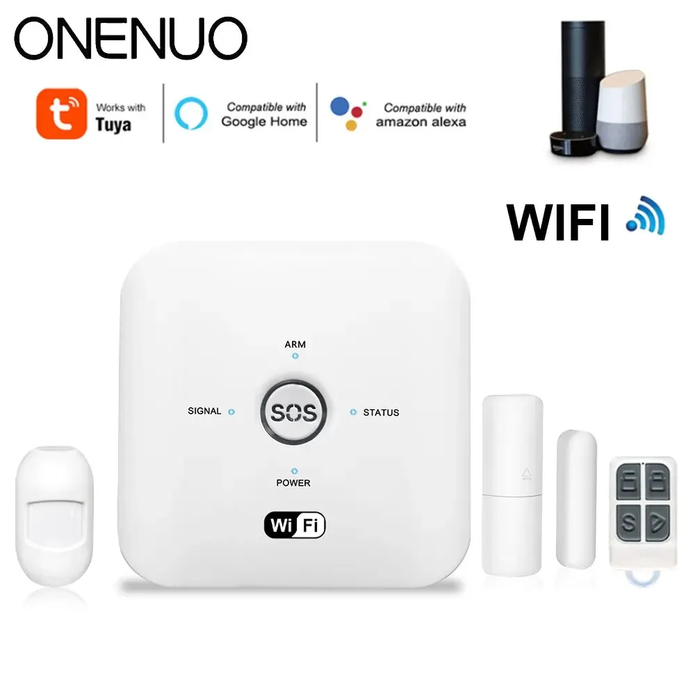ONENUO Home Security Smart Anti-Diebstahl-WiFi-Alarmsystem Tür- und Bewegungssensor Tuya Smart App Control 80dB Alarmsystem Image