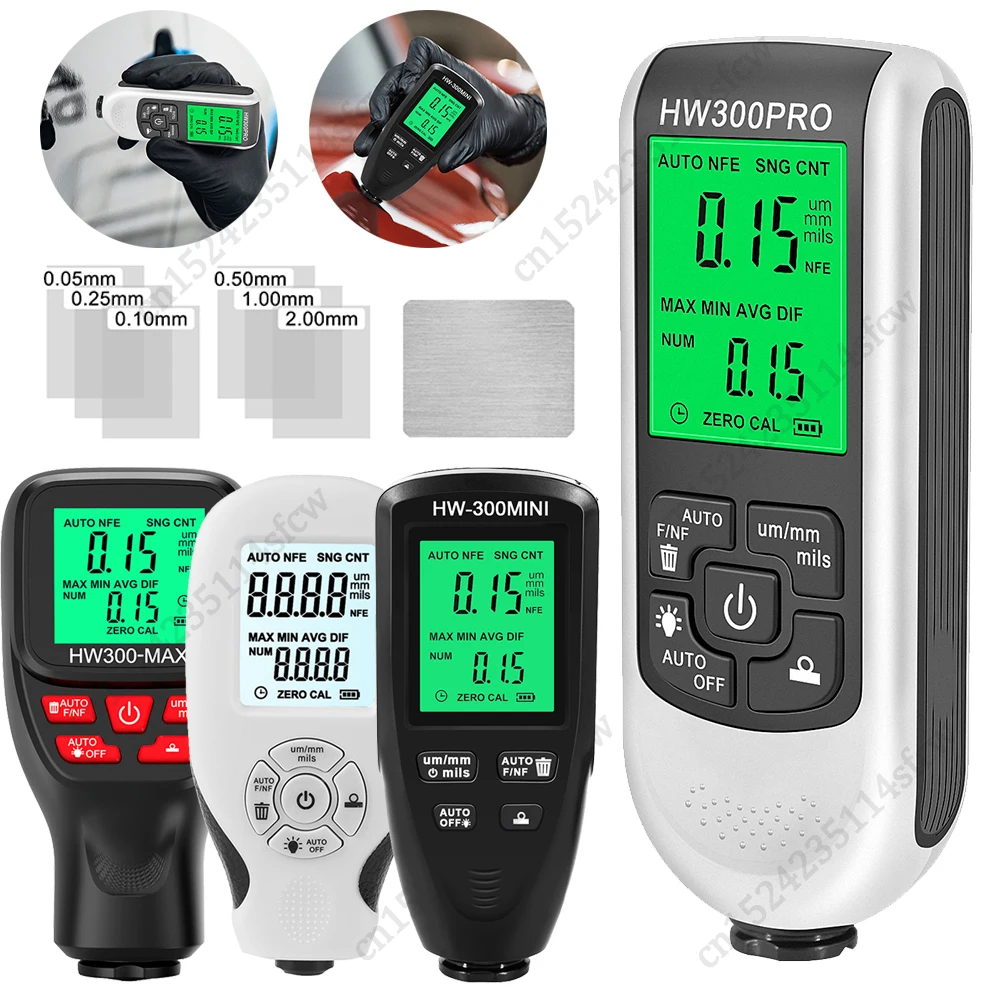 Kfz-Dicken messgerät HW-300 Pro Max Mini-Autolack-Dicken messgerät Galvanik-Metall beschichtung dicken messgerät 0-2000um Image