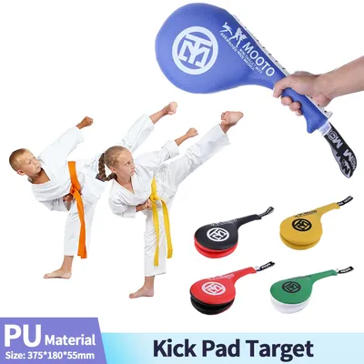 Kids Taekwondo PU Rebound Sponge Durable Double Kick Pad Target for Tae Kwon Do Karate Kickboxing