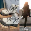 Leder Stiefeletten Für Frauen Heels Kurze Stiefel Weibliche 2022, Chunky Schuhe Frau Wohnungen Plattform Heels frauen Schuhe Gummi Sohle
