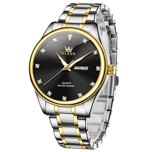 Neue Herren-Business-Uhr der Marke Olevs mit leuchtenden Kalenderwochenanzeige Diamanten Modetrend Quarzuhr Freizeit wasserdichte Sport-Herrenarmbanduhr