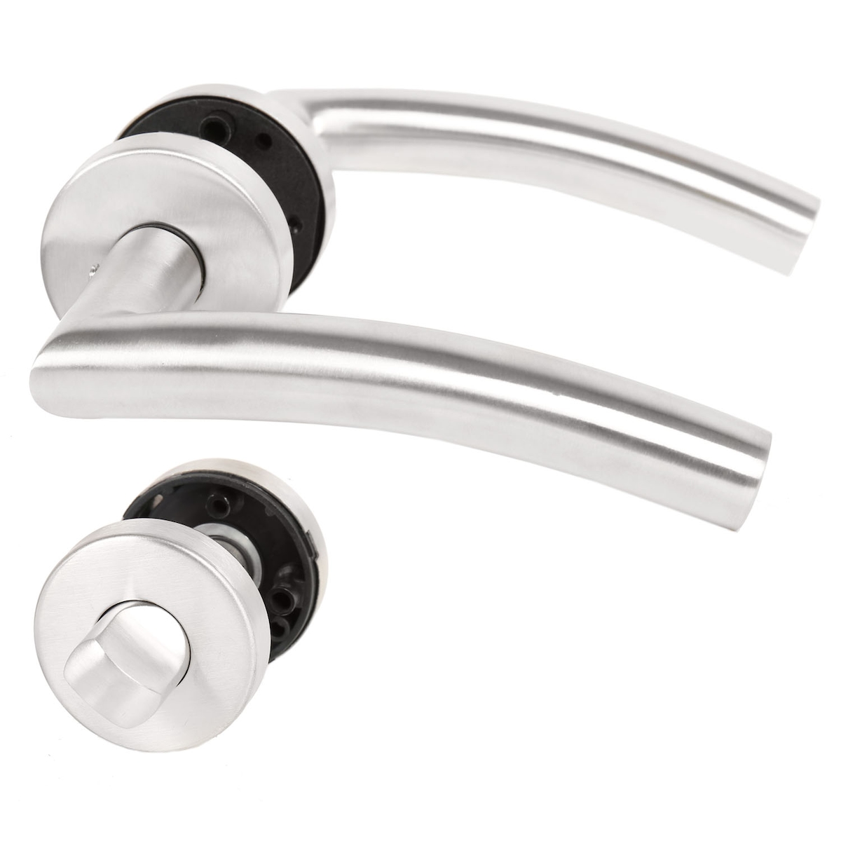 MS Beschläge WC Mod. Susanne Rosettengarnitur Türdrücker Edelstahl Drückergarnitur Image