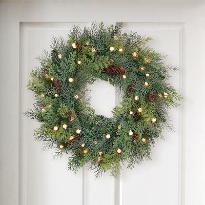 Christmas Holiday Glow Wreath - Grandin Road