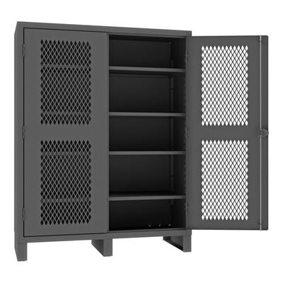 Durham Mfg 60" x 24" x 78" 12 Gauge Steel 4-Shelf Storage Cabinet with Ventilated Doors HDCV246078-4S95