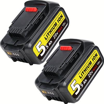 TEMU 2packs 20v 5.5ah Li-ion Replacement Battery For Dcb200 Dcb205 Dcv580 Dcb204 Dcb180 Dcb203 Dcd740 Dcd780 Dcd785c2 Dcb181 Cordless Tools